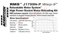 Aerotech J1799N-P Warp 9 Rocket Motor
