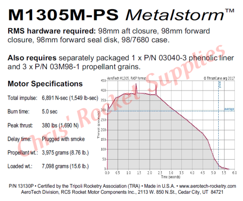 Aerotech M1305 Metal Storm Rocket Motor