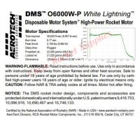 Aerotech O6000 White Lightning DMS Rocket Motor